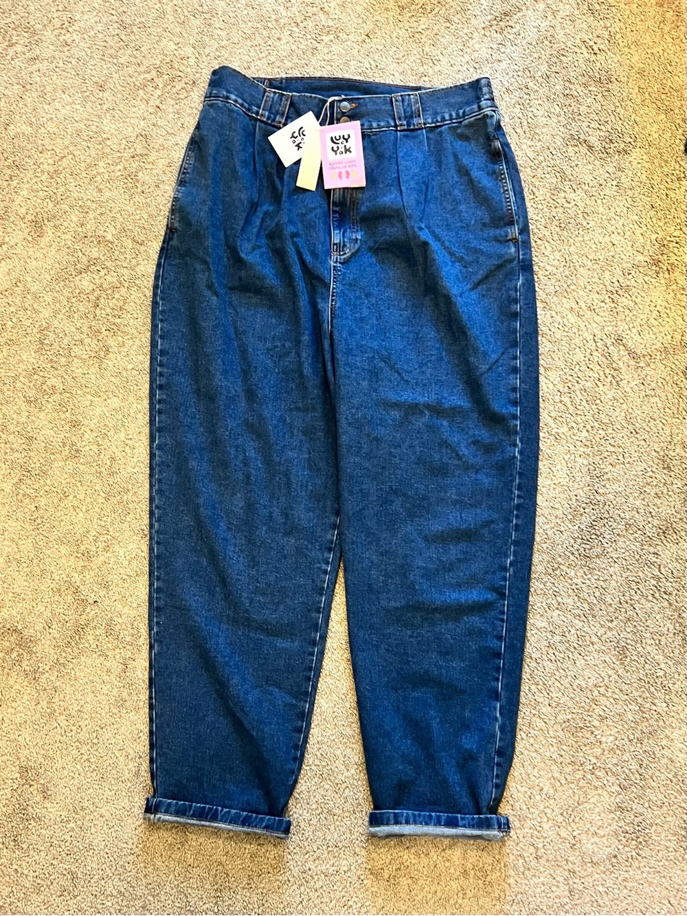 Lucy & Yak Dark Blue Relaxed High-Rise Women's Jeans
